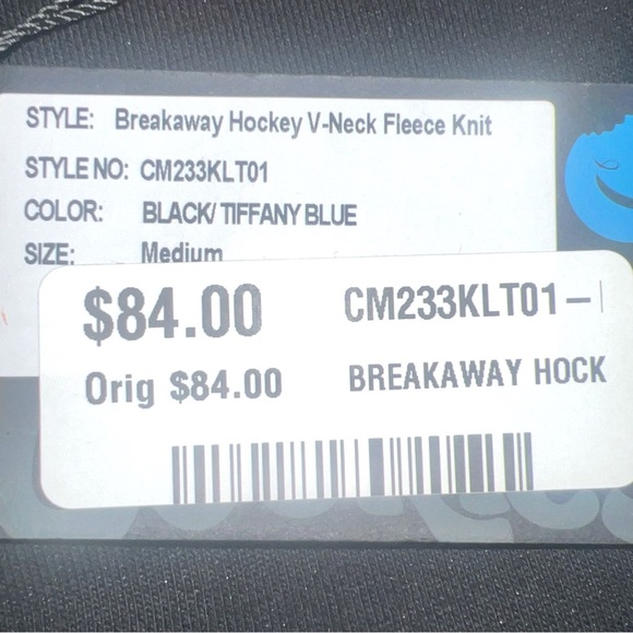 COOKIES "BREAKAWAY" LONG SLEEVE HOCKEY KNIT | Color: Black/Tiffany Blue |NEW/NWT - Picture 13 of 16